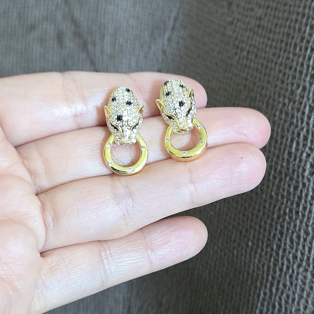 Cote d'Argent Cheetah Grasping Gold💛 Ring⭕️ Earrings - Picture 10 of 16